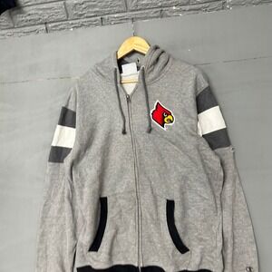 Champion Louisville Cardinals Zip Up Hoodie Mens Large Gray NCAA Sweatshirt